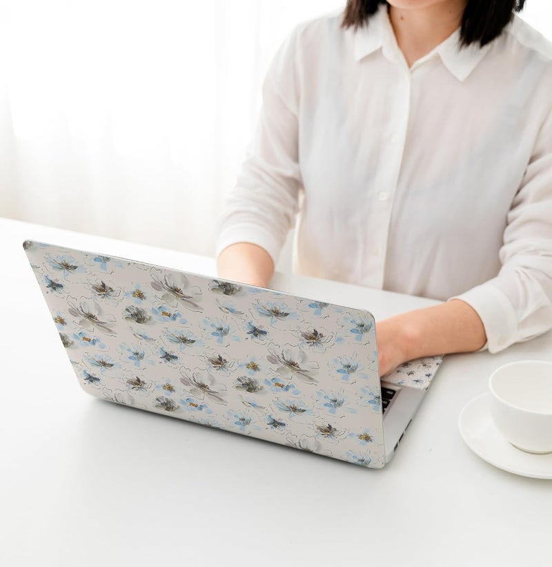 WINTOJO 11.6 13 13.3 14 15 15.6 inches Netbook Laptop Skin Sticker Decal Reusable Protector Cover Case for Laptop Notebook chromebook Blue Flowers W-NEK-57 - Image 2